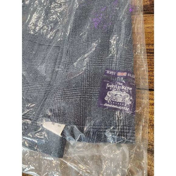 Savile Row Sport Coat Blazer Men's Size 38R Navy Shoreditch Plaid Knit 50002 - Picture 2 of 11